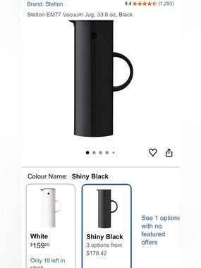 Stelton Shiny Black Vacuum Jug